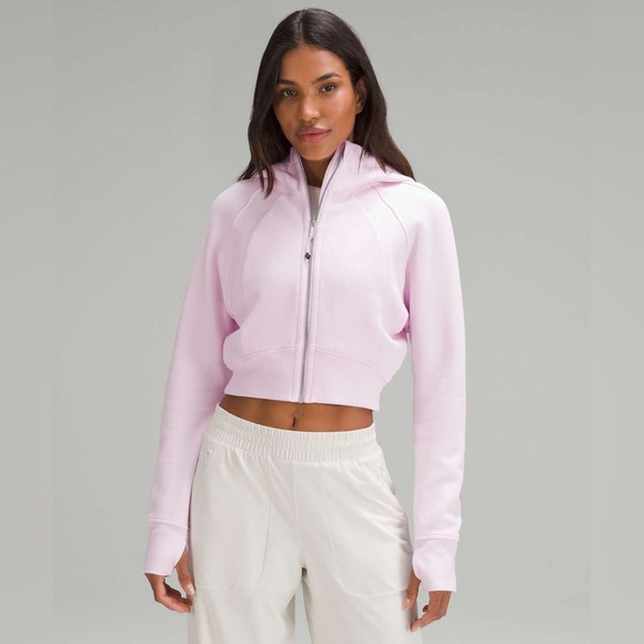 Lululemon Scuba Full-Zip Cropped Hoodie Meadowsweet Pink